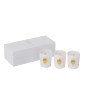Boite de 3 bougies senteur en paraffine blanc 21.5*9.5*7 cm