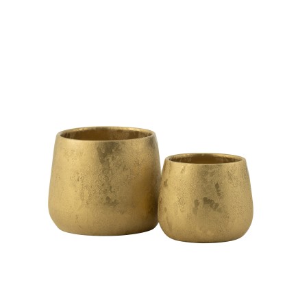 Cache-pot en céramique doré 21*21*17 cm