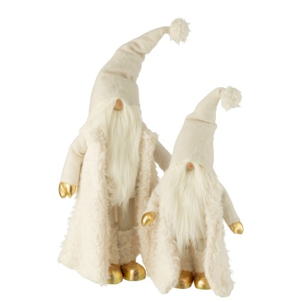 Lutin de Noël en textile blanc 30*22*90 cm