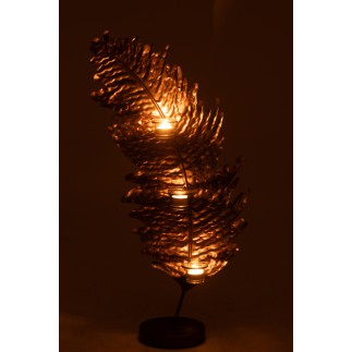 Support à bougie en verre marron 39.5*17*81 cm