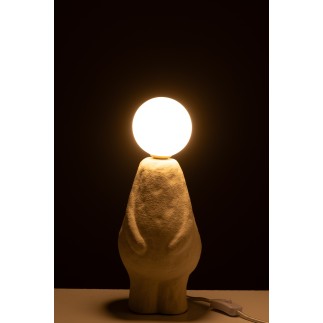 Lampe de table en pierre beige 14*12.5*35.5 cm
