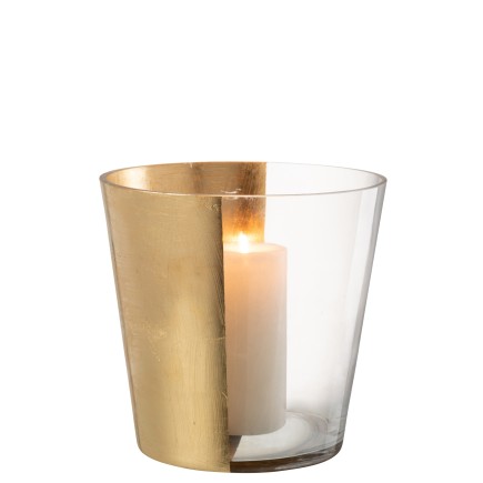 Photophore en verre doré 23*23*23 cm