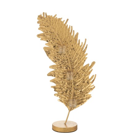 Soporte para vela de vidrio dorado 13*13*80 cm
