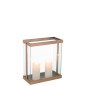 Suporte para velas em vidro dourado 32x15x35,5 cm