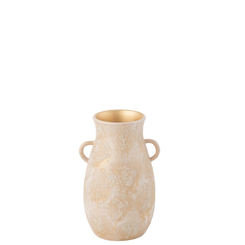 Vaso de cerâmica Rosa dourado 24x24x40 cm