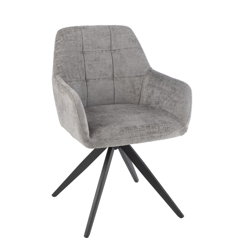 Cadeira em metal cinzento 58x56,5x85 cm
