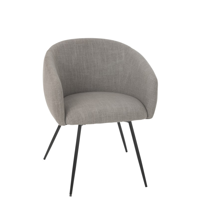 Cadeira em metal cinzento 60x61x75 cm