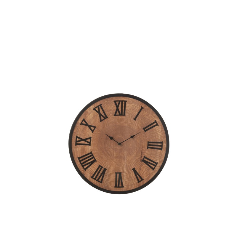 Pendule ronde en bois naturel 40*40*3 cm