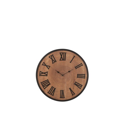 Pendule ronde en bois naturel 40*40*3 cm