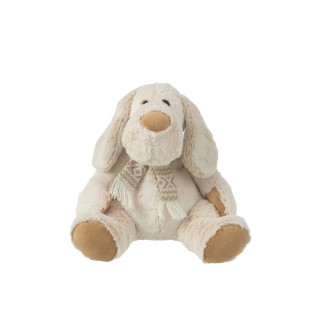 Peluche perro de tela beige 30*30*30 cm