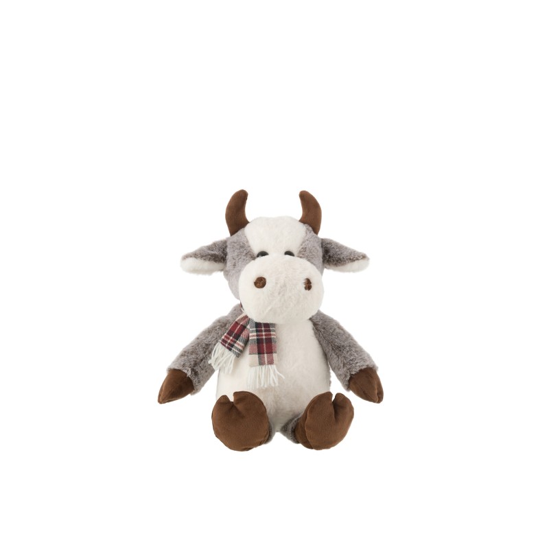 Peluche vaca em tecido multicolorido 30x28x35 cm