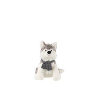Peluche husky de tela gris 33*20*32 cm