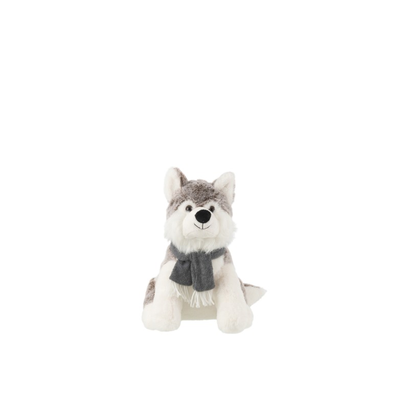 Peluche husky de tela gris 33*20*32 cm