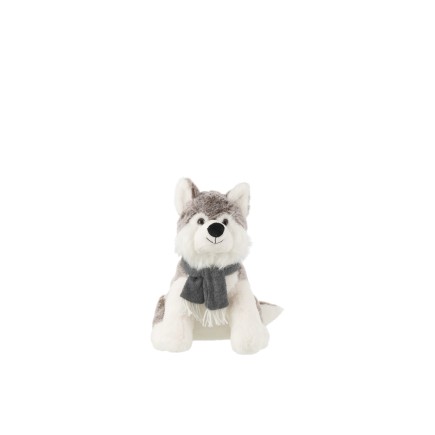 Peluche husky de tela gris 33*20*32 cm