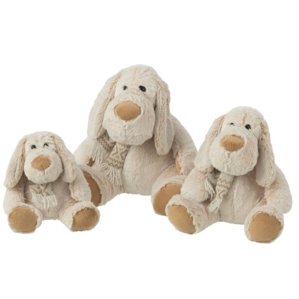 Peluche perro de tela beige 30*30*30 cm