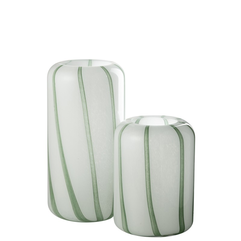 Vase en verre vert 16*16*32 cm