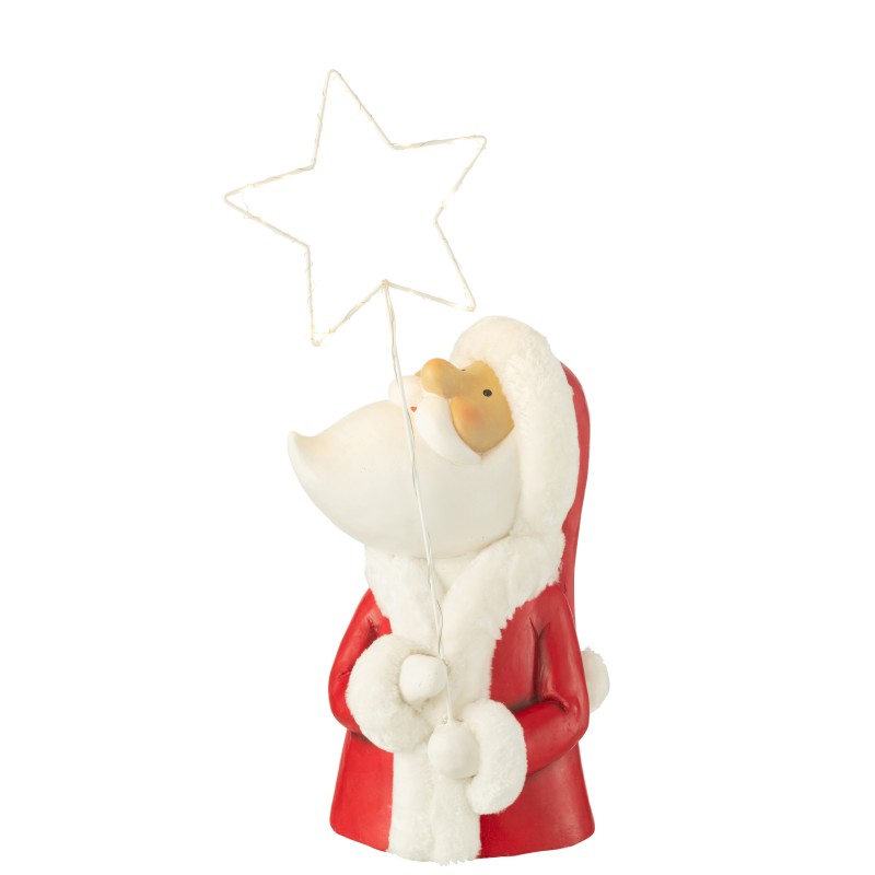 Papai Noel com luzes LED em poliresina multicolorida 23x23x67 cm
