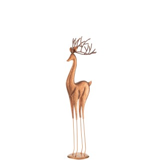 Cerf en métal cuivre 19*13.5*71 cm