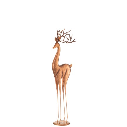 Cerf en métal cuivre 19*13.5*71 cm
