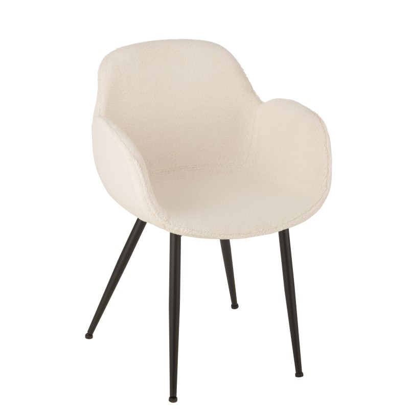 Cadeira em tecido branco 53x58x80,5 cm