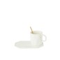 Mug avec cuillère en céramique blanc 17.8*12.2*8 cm