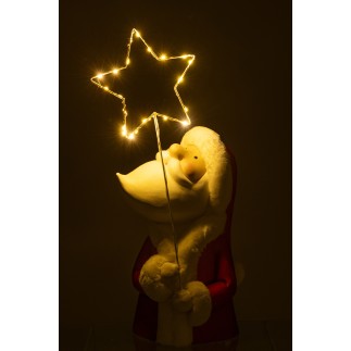 Papá Noel de polirresina multicolor con luces LED 23*23*67 cm