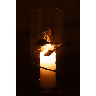 Vase en verre transparent 15*15*40 cm