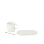 Mug avec cuillère en céramique blanc 17.8*12.2*8 cm