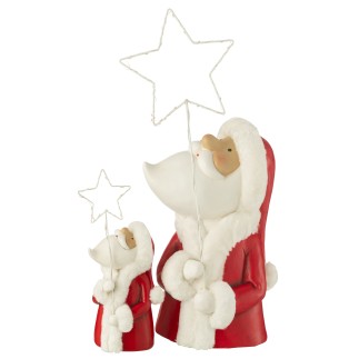 Papá Noel de polirresina multicolor con luces LED 23*23*67 cm