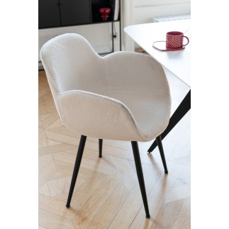Chaise en textile blanc 53*58*80.5 cm