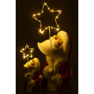 Papá Noel de polirresina multicolor con luces LED 23*23*67 cm
