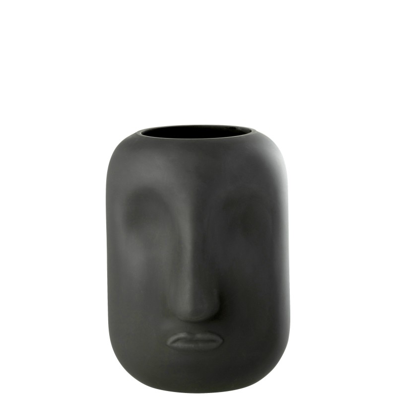 Vaso de vidro preto 18x18x25 cm