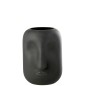 Vaso de vidro preto 18x18x25 cm