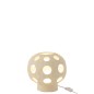 Lámpara de mesa redonda de piedra beige 25*25*21.5 cm