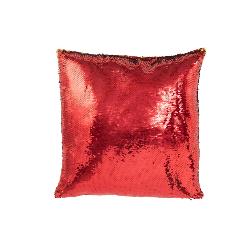 Almofada quadrada em tecido vermelho 45x45x15 cm