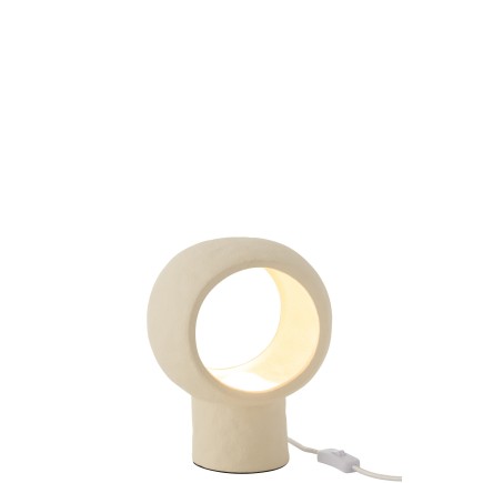 Lámpara de mesa redonda de piedra beige 23*14*27 cm