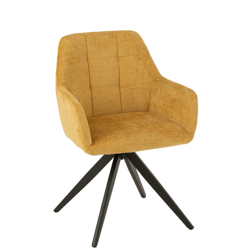 Cadeira em metal amarelo 58x56,5x85 cm