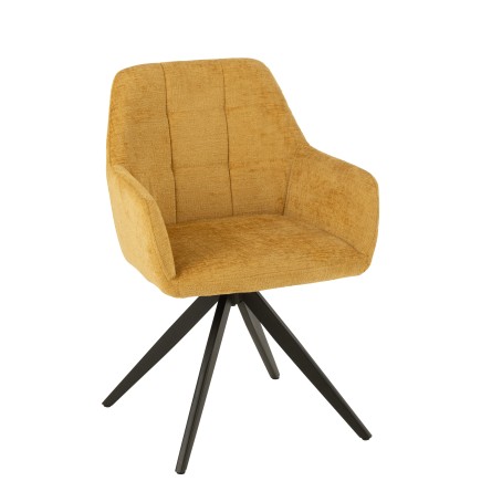 Chaise en métal jaune 58*56.5*85 cm