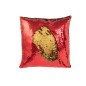 Almofada quadrada em tecido vermelho 45x45x15 cm