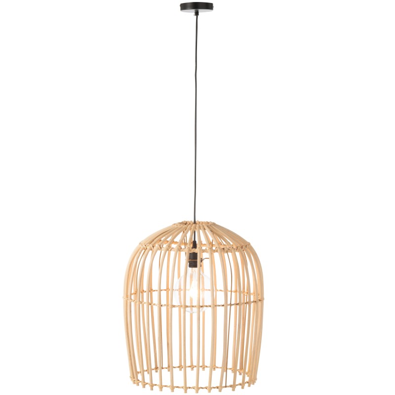 Candeeiro suspenso em madeira natural 42x42x48 cm