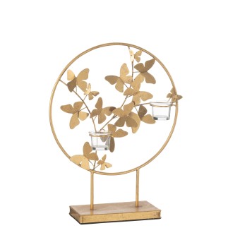Soporte para velas de metal dorado 35*14*46.5 cm