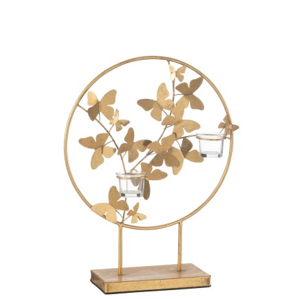 Soporte para velas de metal dorado 35*14*46.5 cm