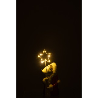 Papá Noel con LED en polirresina multicolor 13*11.5*35.5 cm