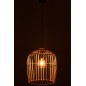 Candeeiro suspenso em madeira natural 42x42x48 cm