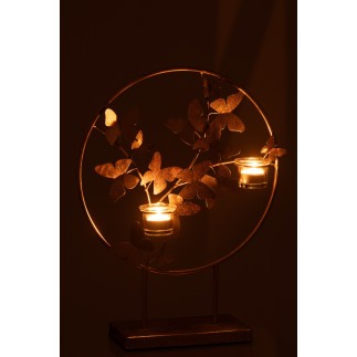 Soporte para velas de metal dorado 35*14*46.5 cm