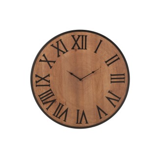 Pendule ronde en bois naturel 60*60*3 cm