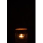 Photophore en verre transparent doré 10*10*10 cm
