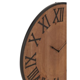 Pendule ronde en bois naturel 60*60*3 cm