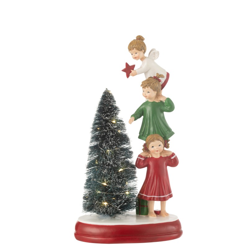 Árvore com anjos de Natal em poliresina multicolorida 17x11,5x30 cm Árvore com anjos de Natal em poliresina multicolorida 17x11,5x30 cm