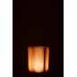 Photophore en verre marron et blanc 10*10*12.5 cm